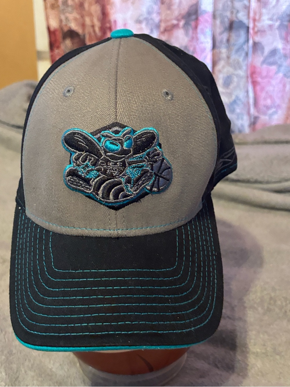 Reebok Black and Teal Baseball Cap with Contrast Stitching